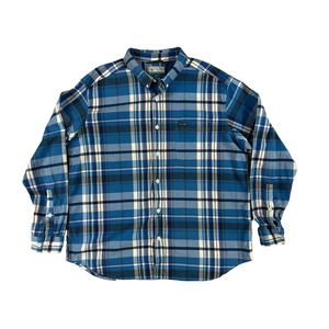 Columbia Sportswear Co Men Blue Plaid‎ Long Sleeve Button Down Size XXL